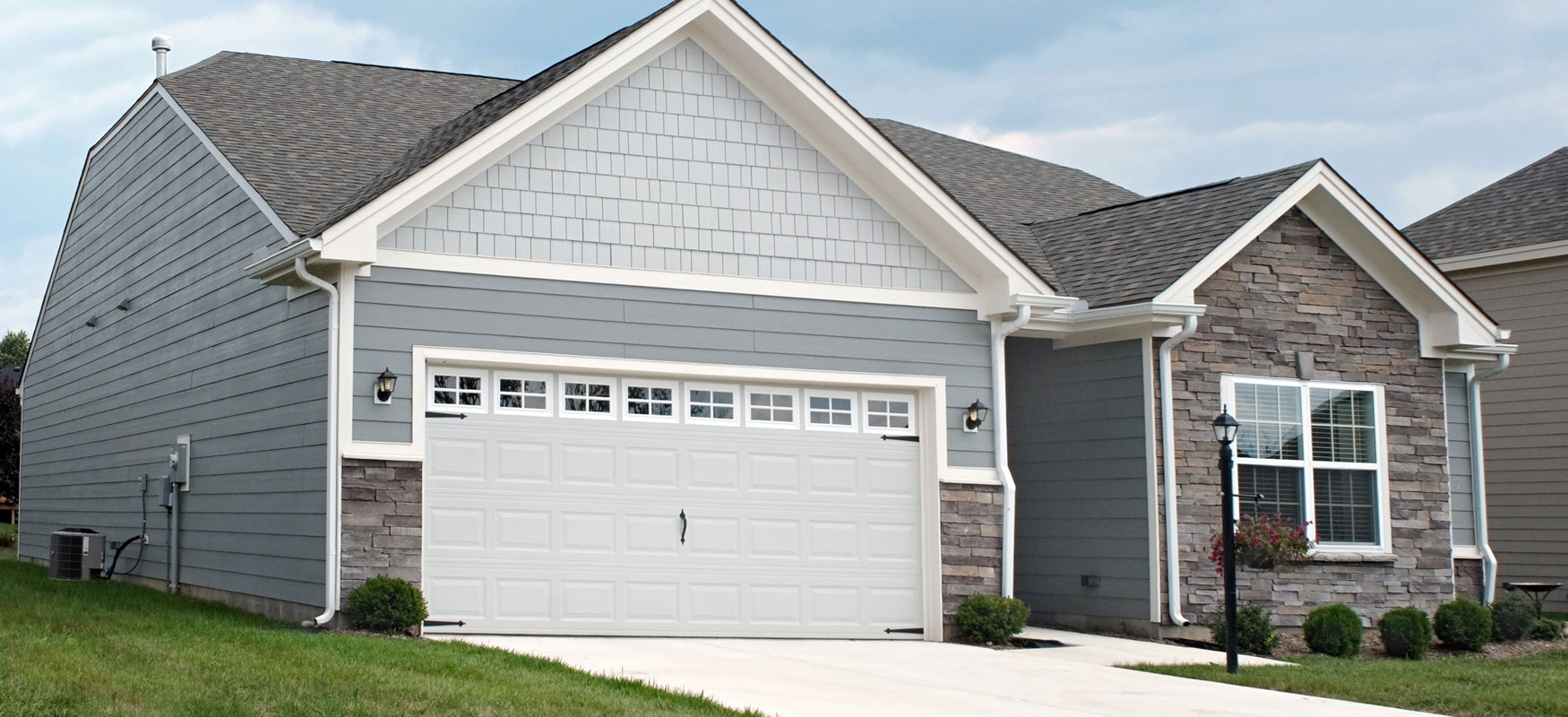 House With Garage And Shake Siding